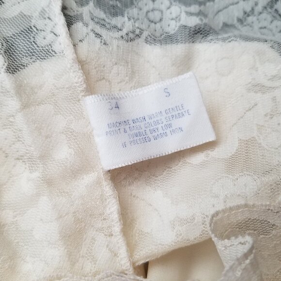Vintage 1950's Pale Cream Lace Trimmed Full Slip by Van Raalte Ladies 34 ~ Small - Picture 8 of 8